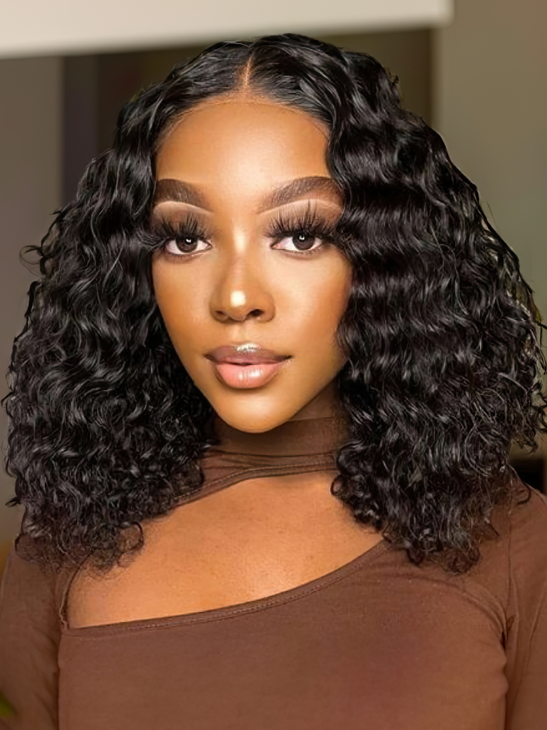 Brand Day BOGO Free  V Part Glueless Water Wave Bob Wig No Leave Out Upgrade U Part Wig