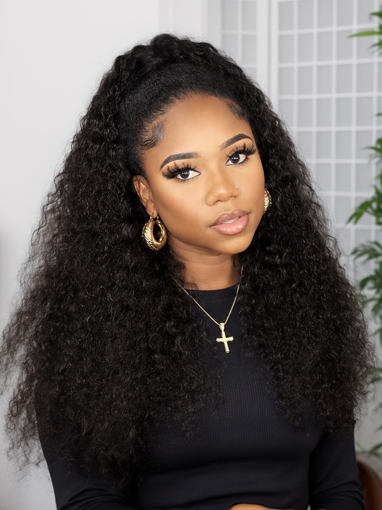 $200 OFF-24&quot; Jerry Curly No Leave Out V Part Wig 150% Density