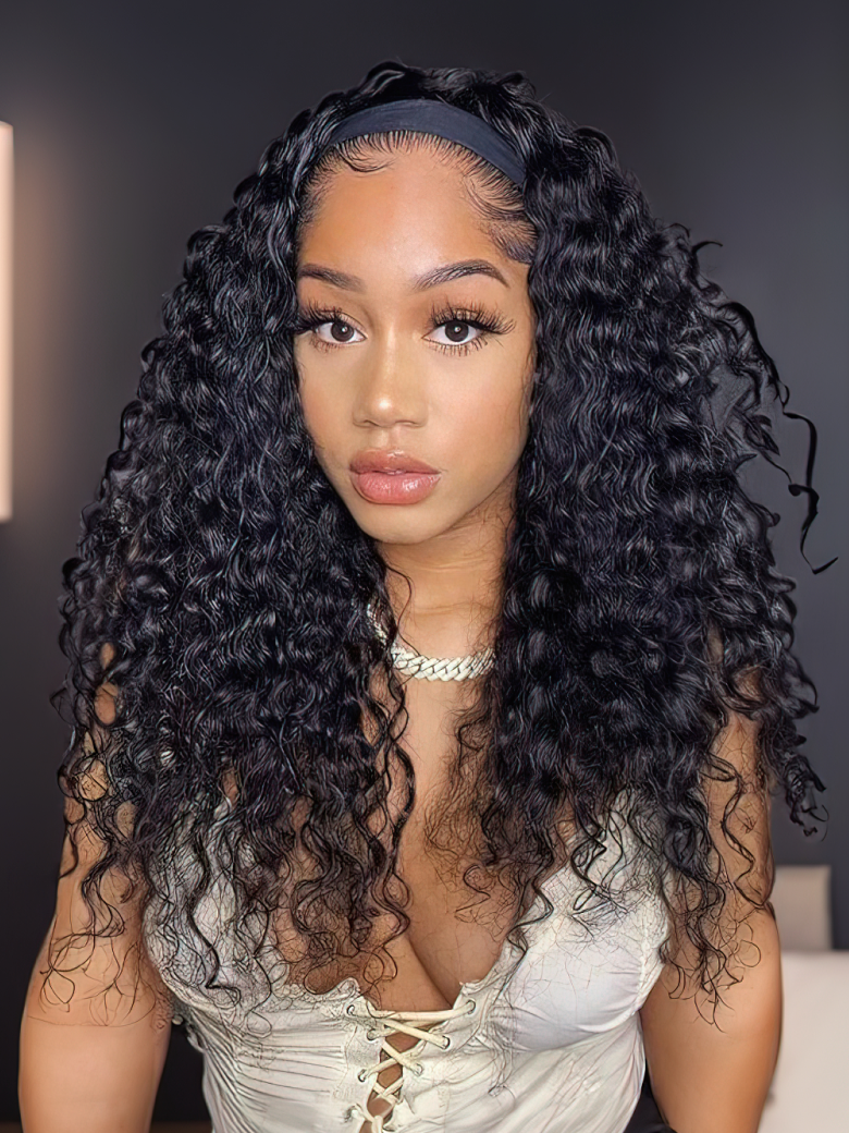 16 Inch Water Wave Headband Wig