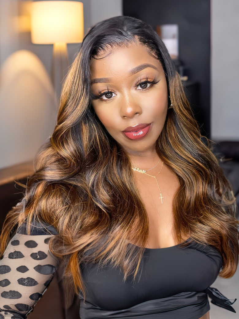[From 18"] Highlights Transparent 13X4 Lace Front Wigs Body Wave Human Hair Wigs
