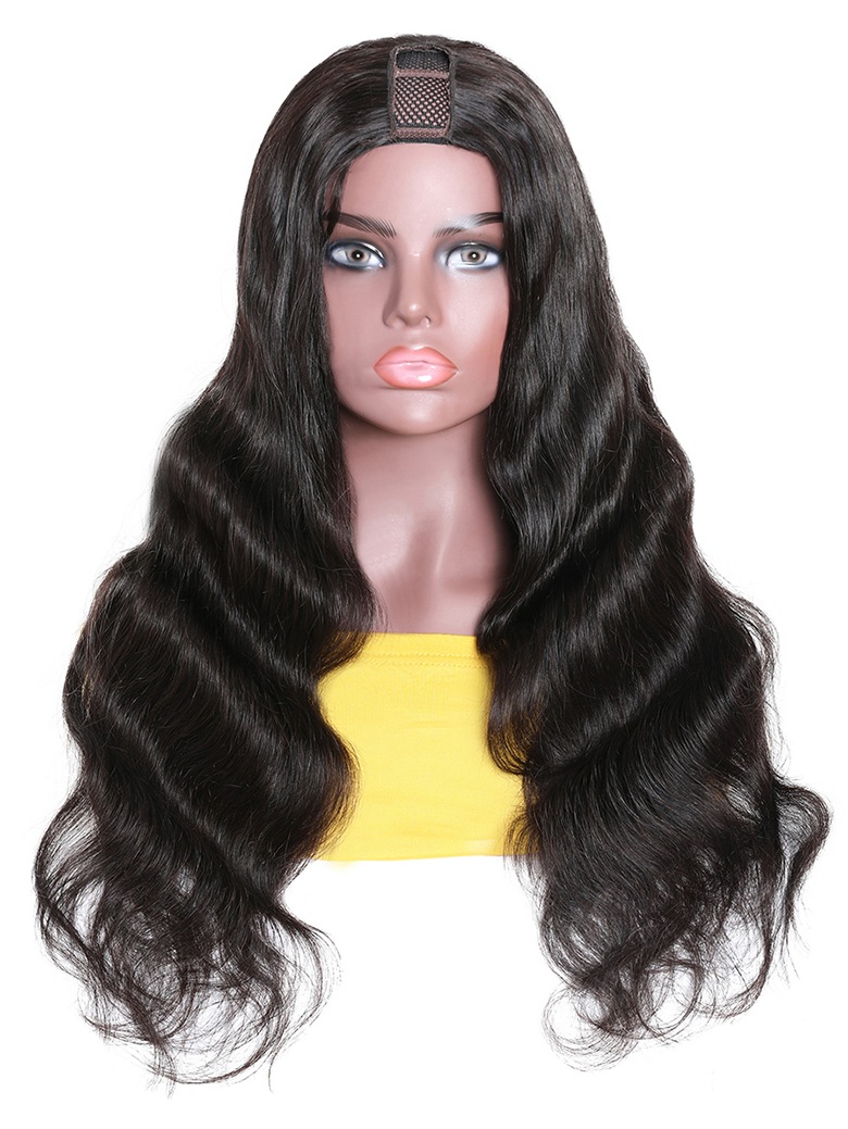 UNice Body Wave Fake leather lace hair cap wigs with Bleached Knots