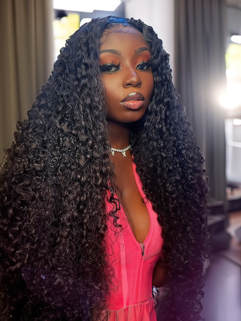 Flash sale UNice Jerry Curly Wigs Lace Wigs 150% Density Natural Human Hair Wigs