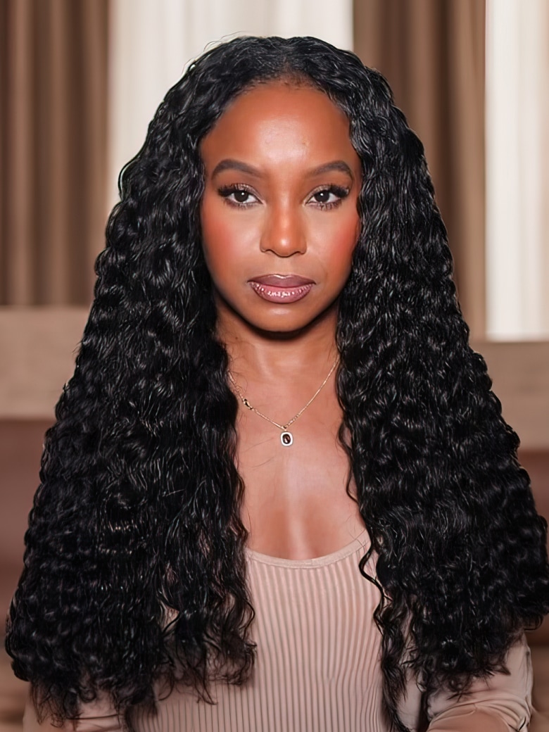 UNice Special Offer Deep Wave No Leave Out V Part Human Hair Wig Super Natural Glueless Wig
