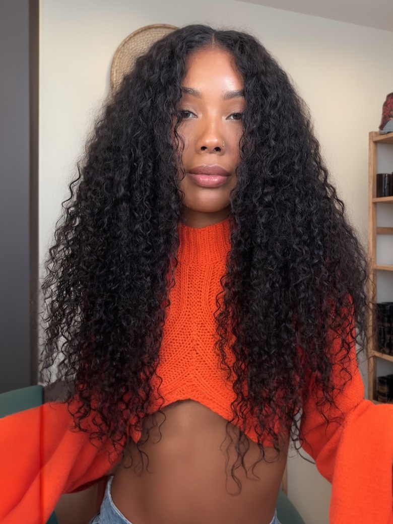 5x5 Pre Cut Undetectable Lace Put On And Go Glueless Curly Black Air Wig
