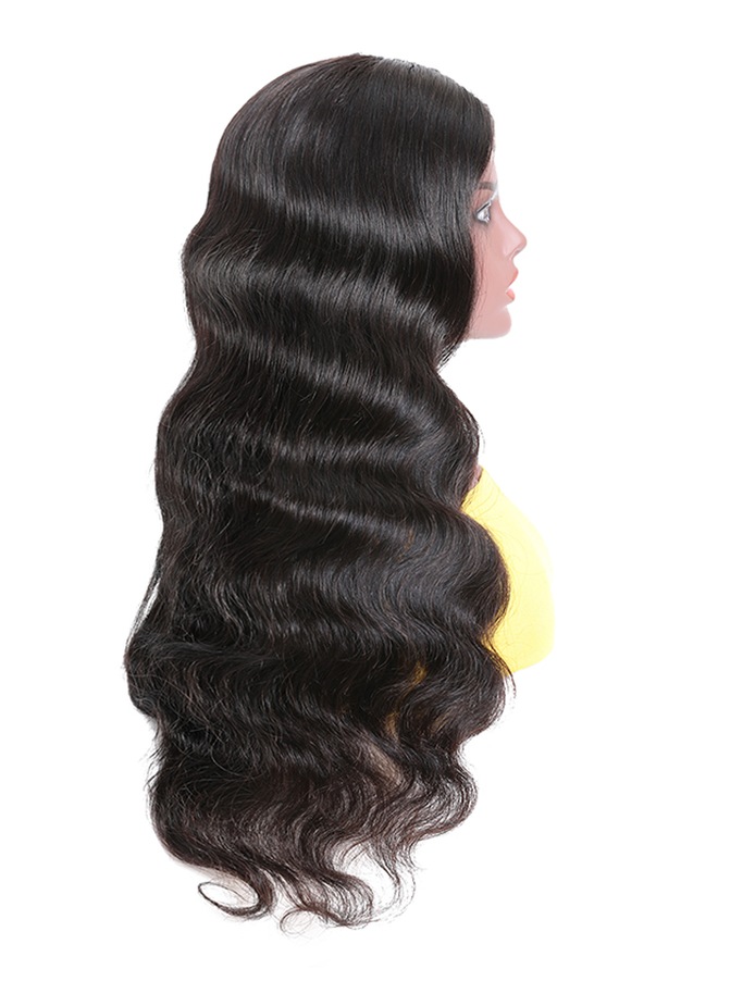 UNice Lace Part Black Body Wave Human Hair Wig With Baby Hair