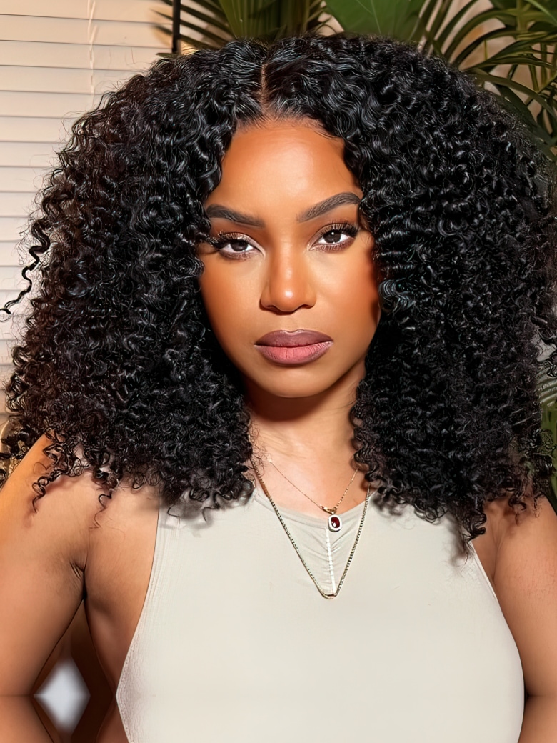 UNice 4C Curly Baby Hair 13x4 Transparent Lace Front Kinky Curly Wig Breathable & Durable