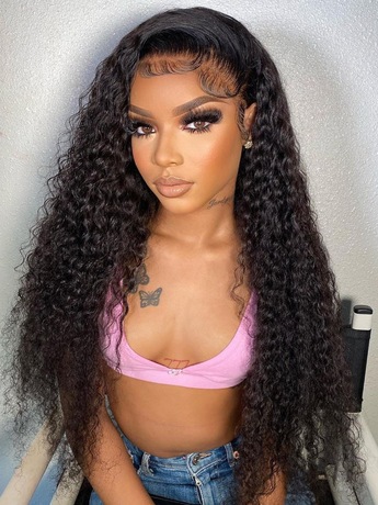 Lealife 26 Inch Water Wave Lace Front Wigs Human Hair Wigs for Women Wear &  Go