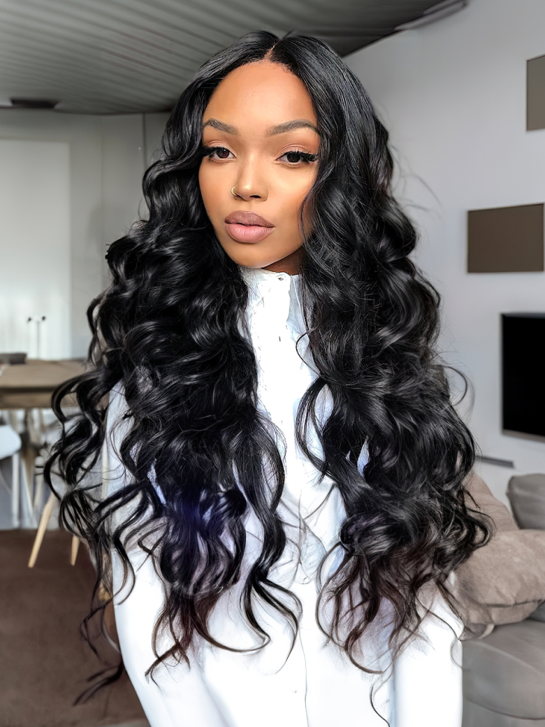 Human lace front wigs with clearance part