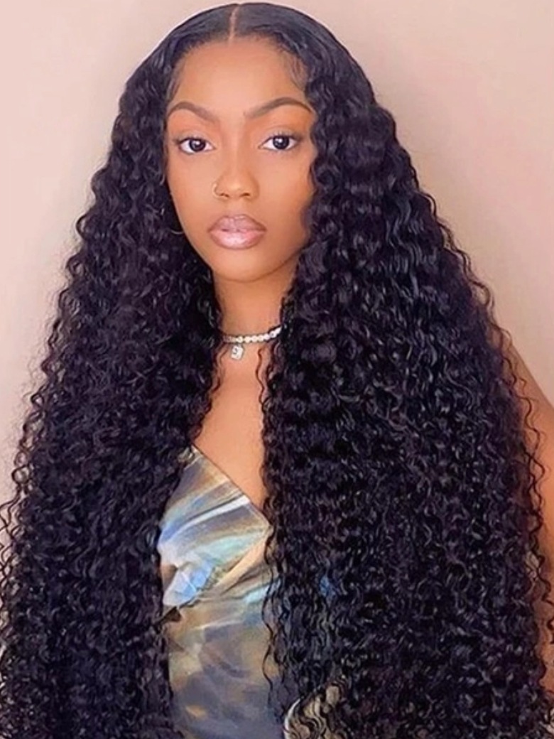 Deep Wave HD Lace Closure Wigs 5x5 Lace Front Human Hair Wigs 180
