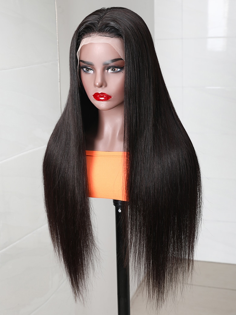 UNice Invisible HD 13x4 Lace Front Black Straight Glueless Wig