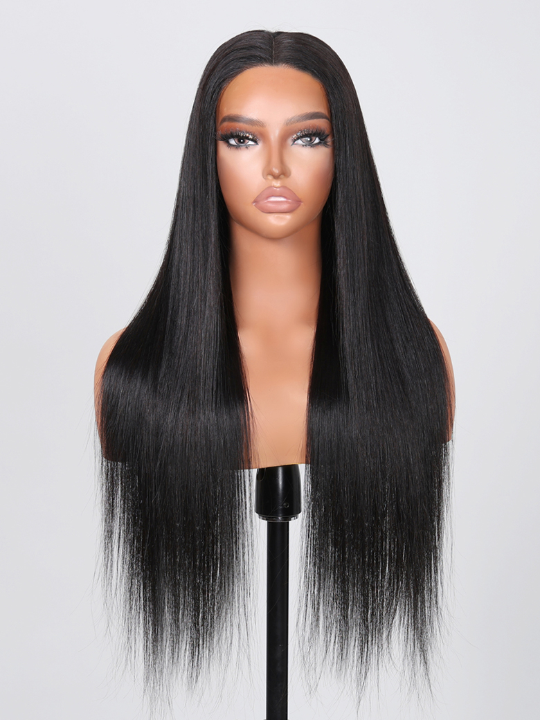 UNice 5x5 Pre Cut Clear HD Lace Put On And Go Glueless Straight Black ...