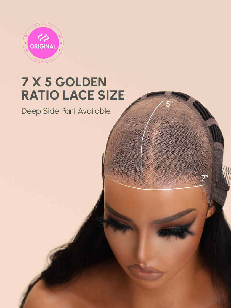 UNice ByeBye Knots Wig 7x5 Quick Glueless Lace Water Wave Invisible Knots Wig