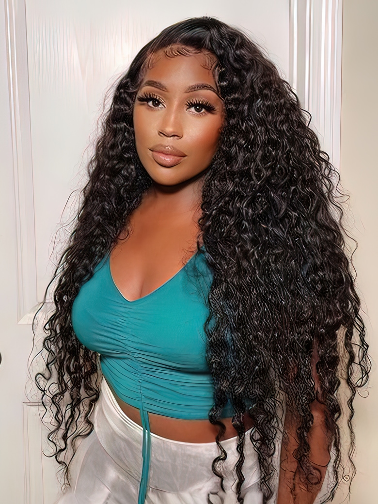 Long Hair Wigs Deep Wave Pre Plucked Glueless Lace Front Wigs -Alipearl Hair