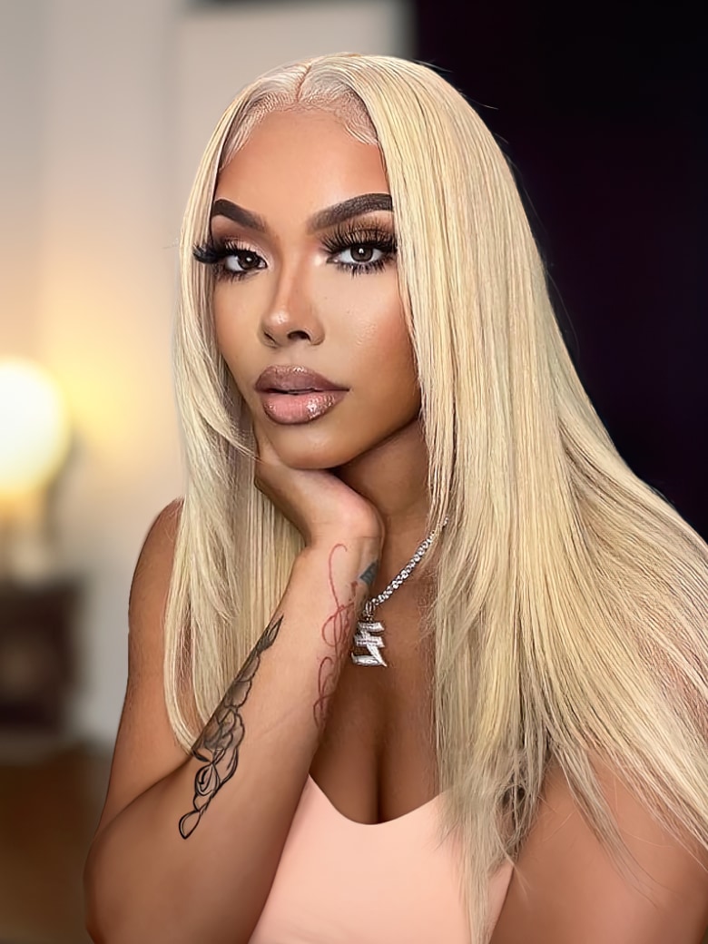 UNice 13x4 Lace Front Glossy Blonde With Silver Highlight Straight Wig  Bratz Doll Vibes Inspired