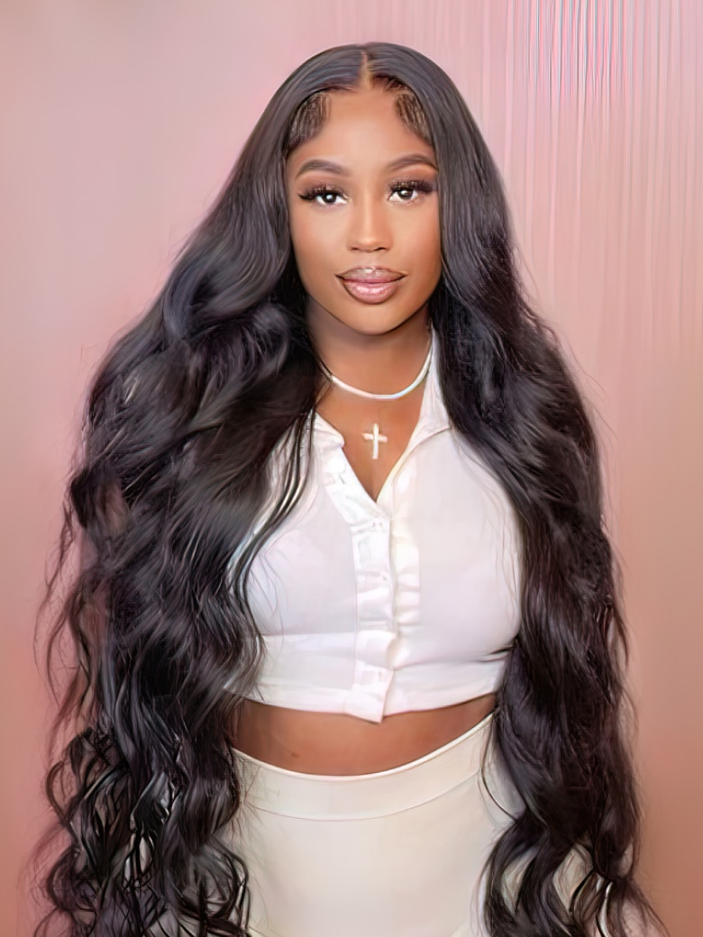 Synthetic Body Wave Hair 13X6 Pre-plucked Lace Closure Wig Glueless – SPI  Styles