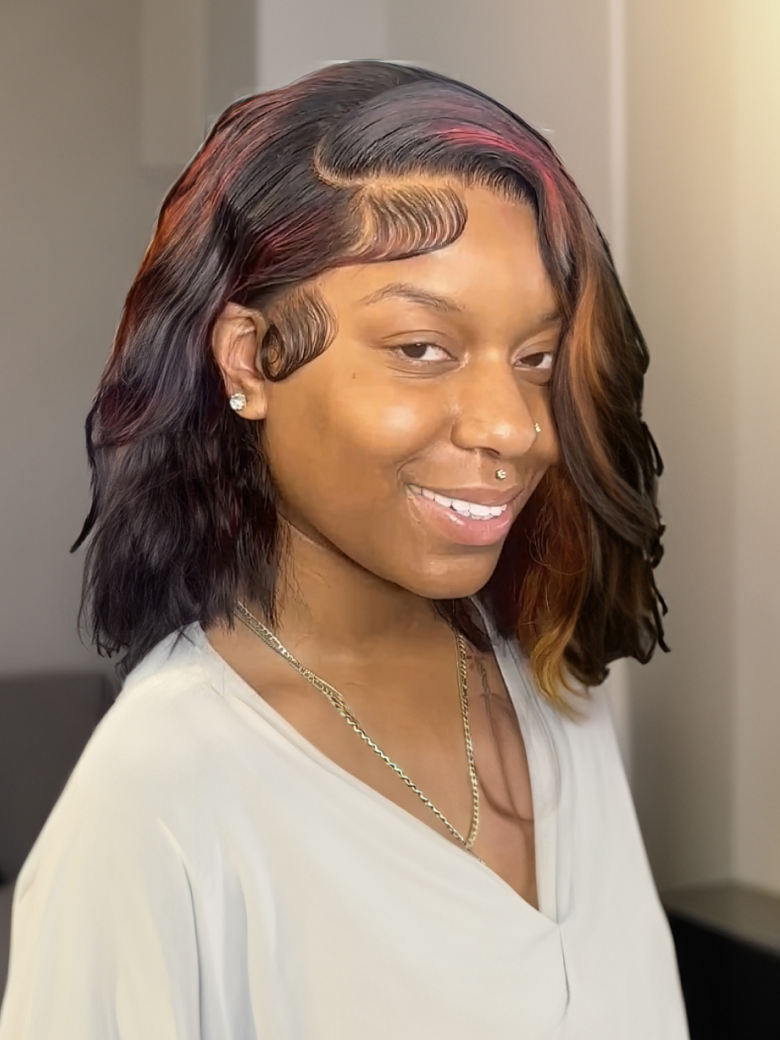 UNice 13x4 Lace Front Sunflower Hair Color Straight Bob Human Hair Wig