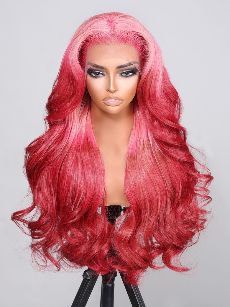 UNice 13x4 Lace Front Strawberry Blonde Body Wave Wig With Baby Hair