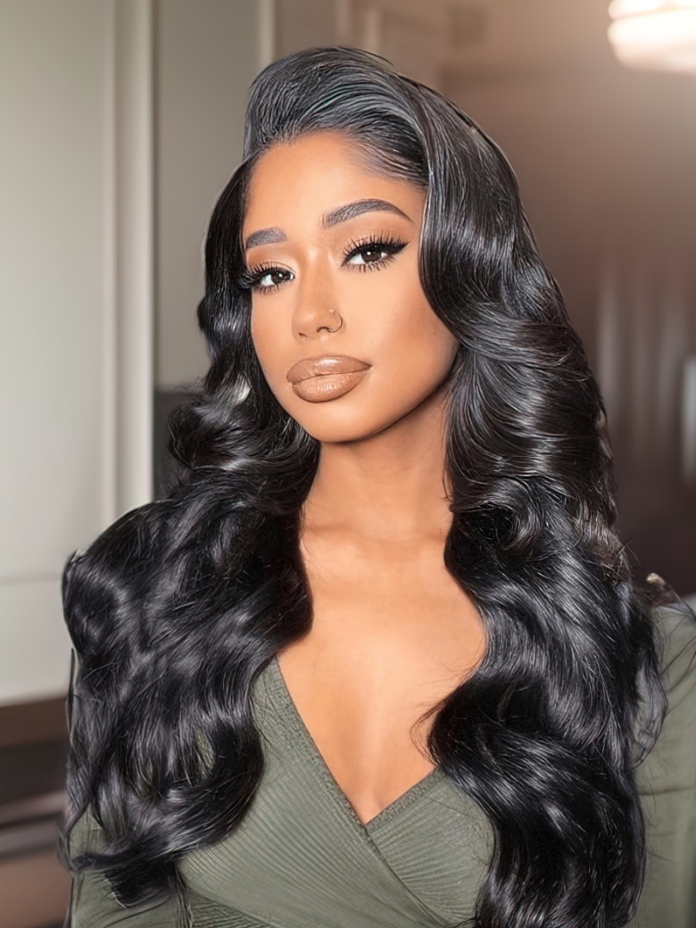 UNice Invisible HD 13x4 Lace Front Glueless Black Body Wave Wig With Baby  Hair