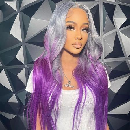 Purple And Silver Ombre Hair