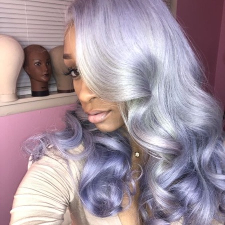 silver and purple hair