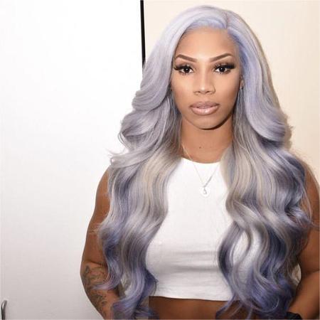 Silver Hair With Purple Highlights