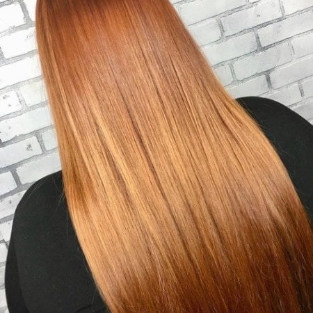 Long Straight copper blonde Hair