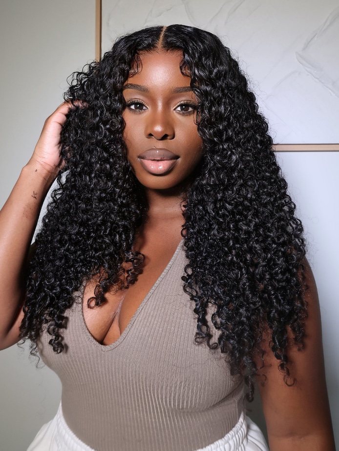 UNice Bye-Bye Knots Wig 7x5 Glueless Lace Curly Wig With Bleached ...