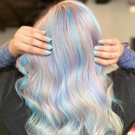 Hair with Blue Highlights