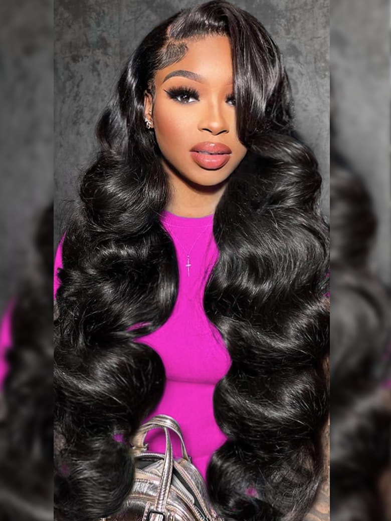 UNice 5x5 HD Pre Cut Lace Put On And Go Glueless 0 Skill Needed Body Wave Black Air Wig 180% Density