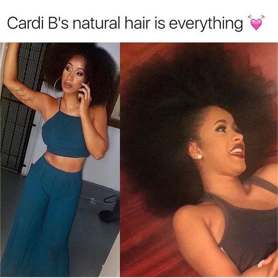 cardi b natural hair