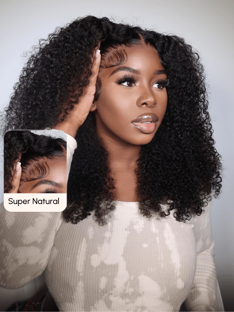 [24""=$115] Glueless Put On And Go Kinky Curly U Part Wig For Beginners
