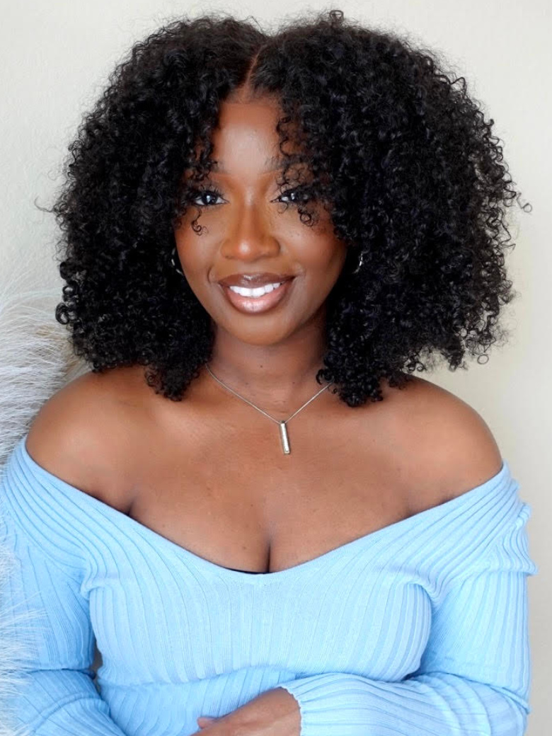 [20=$79]Hot Lace Part Wig Breathable Kinky Curly Wigs Natural Hairline