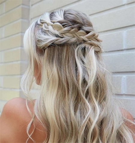 41 Cute Hairstyles to Rock The Festival : Pink & Orange High Pony Half Up