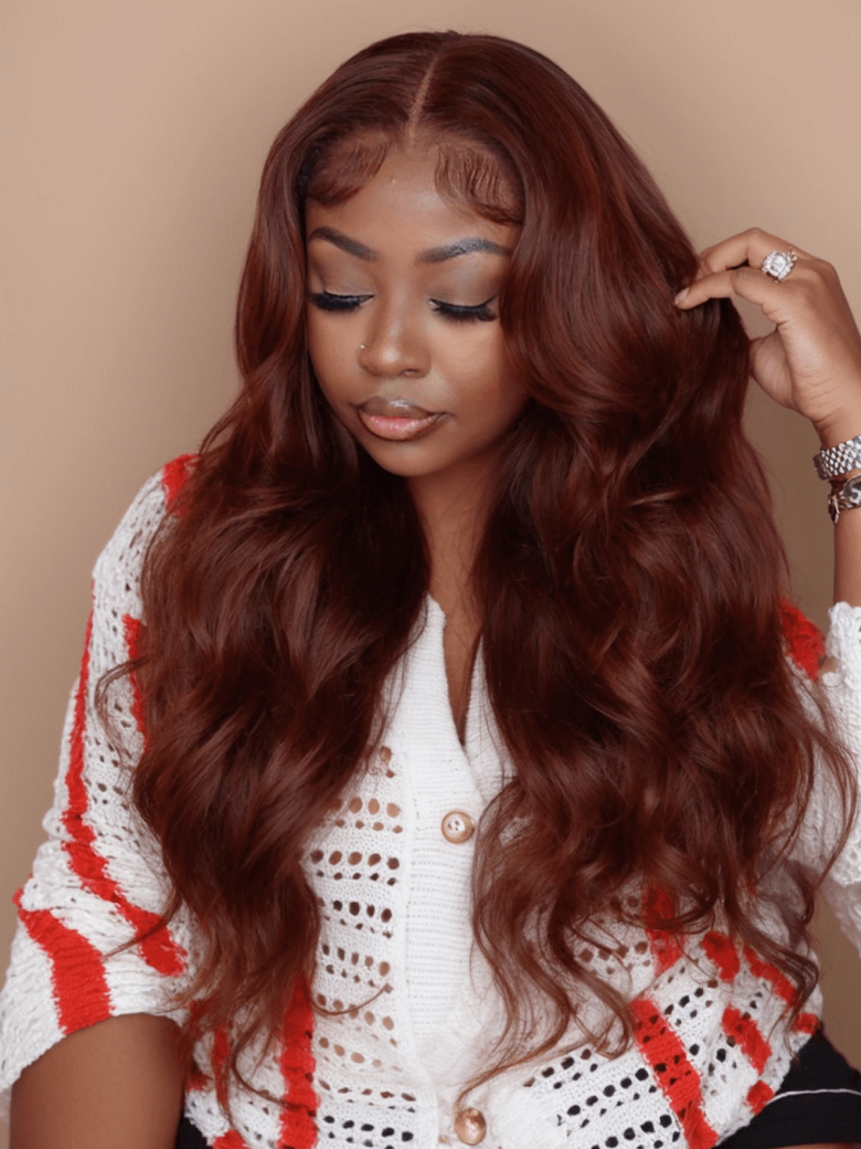 UNice 180% Density 13x4 Lace Front Reddish Brown Body Wave Transparent Lace Wigs Perfect Color For Women