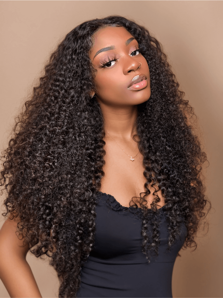 UNice 13x4 Lace Front Wigs Human Hair Curly Hair Pre Plucked Frontal Wigs with Baby Hair Glueless Curly Human Hair Wigs 180% Density