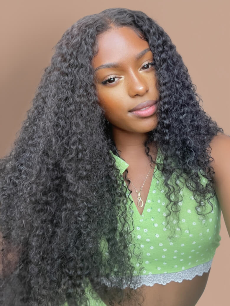 UNice 250 Density Curly 13x4 HD Transparent Lace Frontal Wigs