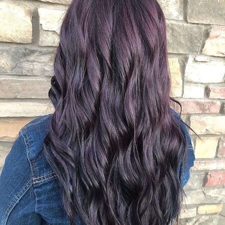 Appealing Dark Purple Hair Color