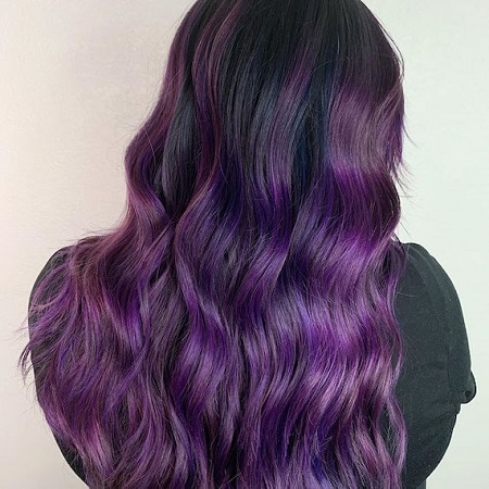 Chic Dark Purple Hair Color