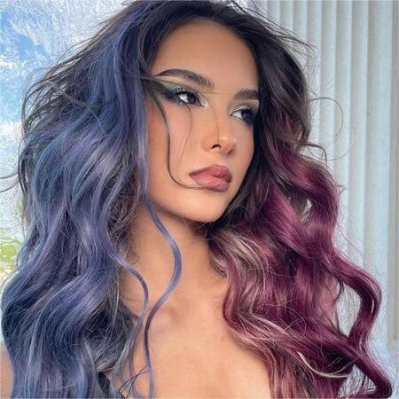 Purple Split Dye Hair