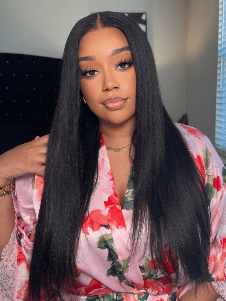 BOGO , UNice EasiContour V Part Glueless Yaki Wig 150% Density