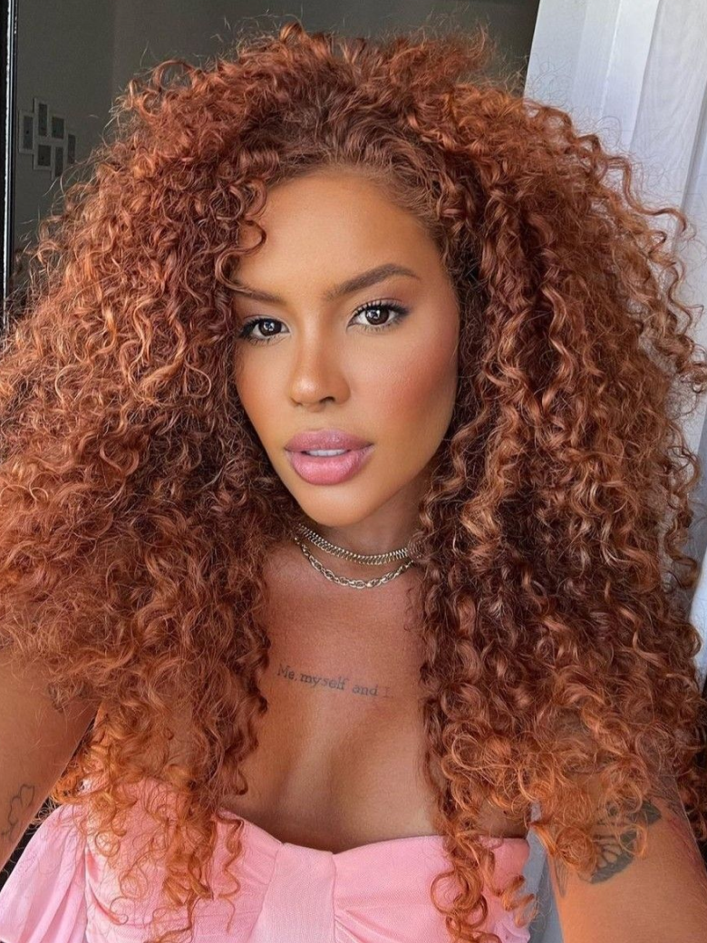 [From 18""] 13x4 Pre-everything Lace Front Wig Ginger Color Curly Human Hair Wig