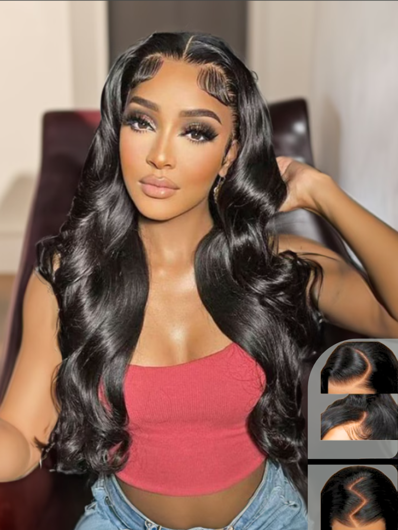 Glueless 6x4.5 Pre-Cut Lace Body Wave Put On And Go Pre-bleached Wig With Baby Hair