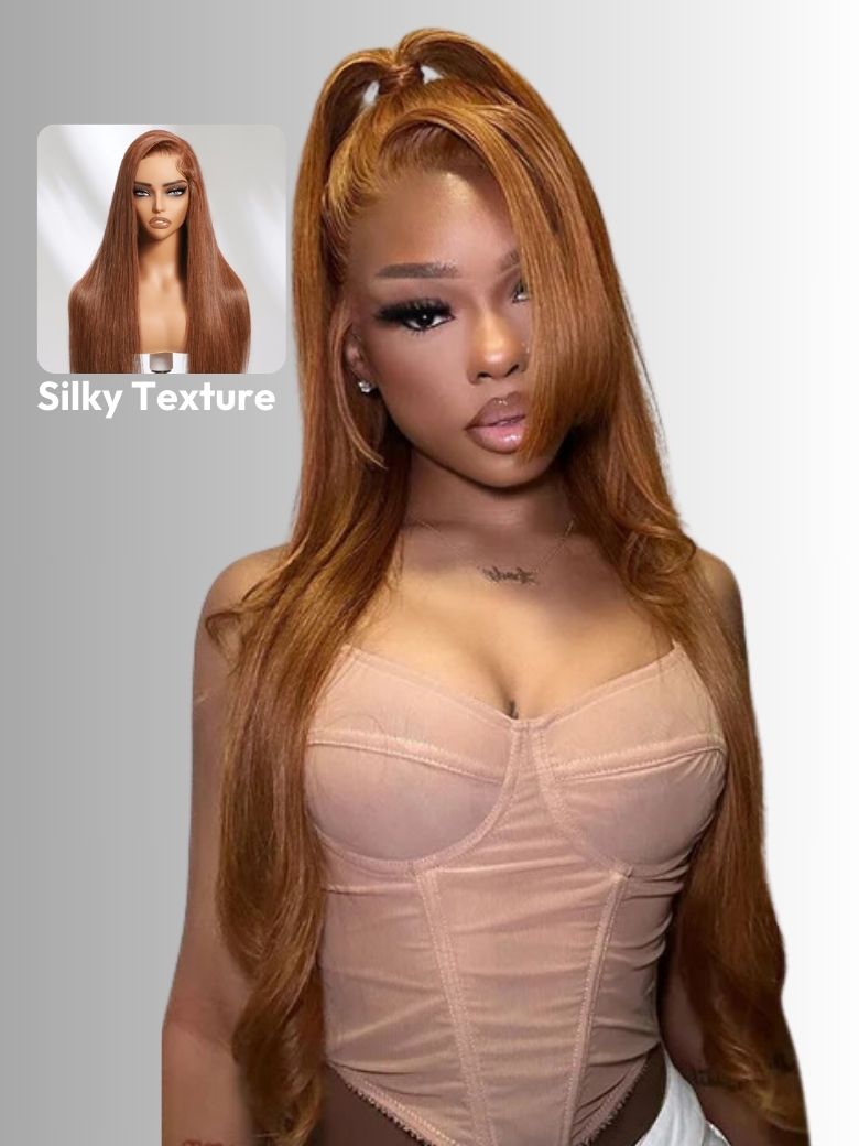 Beginner Friendly 13x4 Pre-Everything Lace Frontal Cowboy Copper Straight Wig