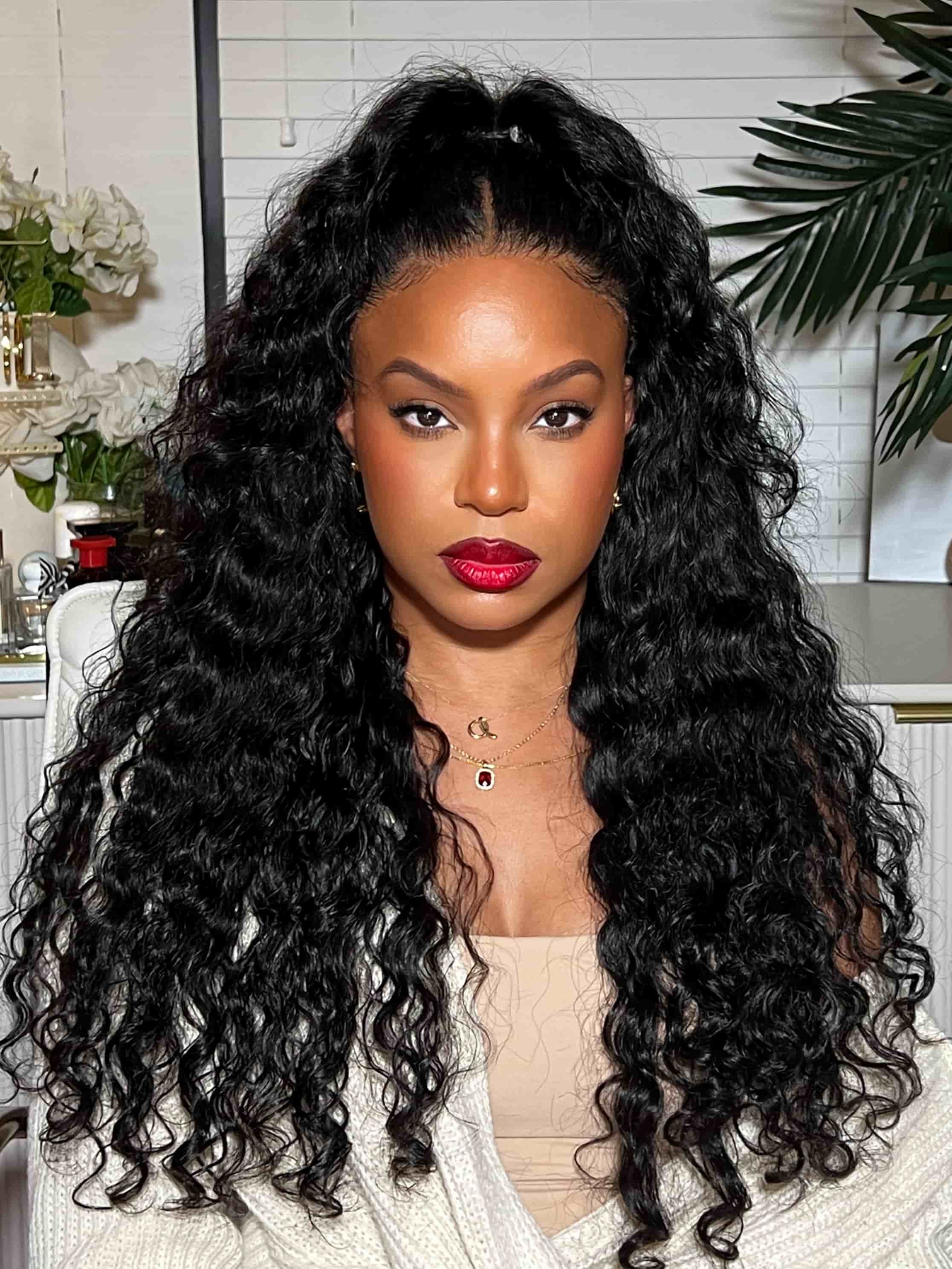 UNice Putngo 7x5 Glueless Lace Wig Water Wave Invisible Knots Wig