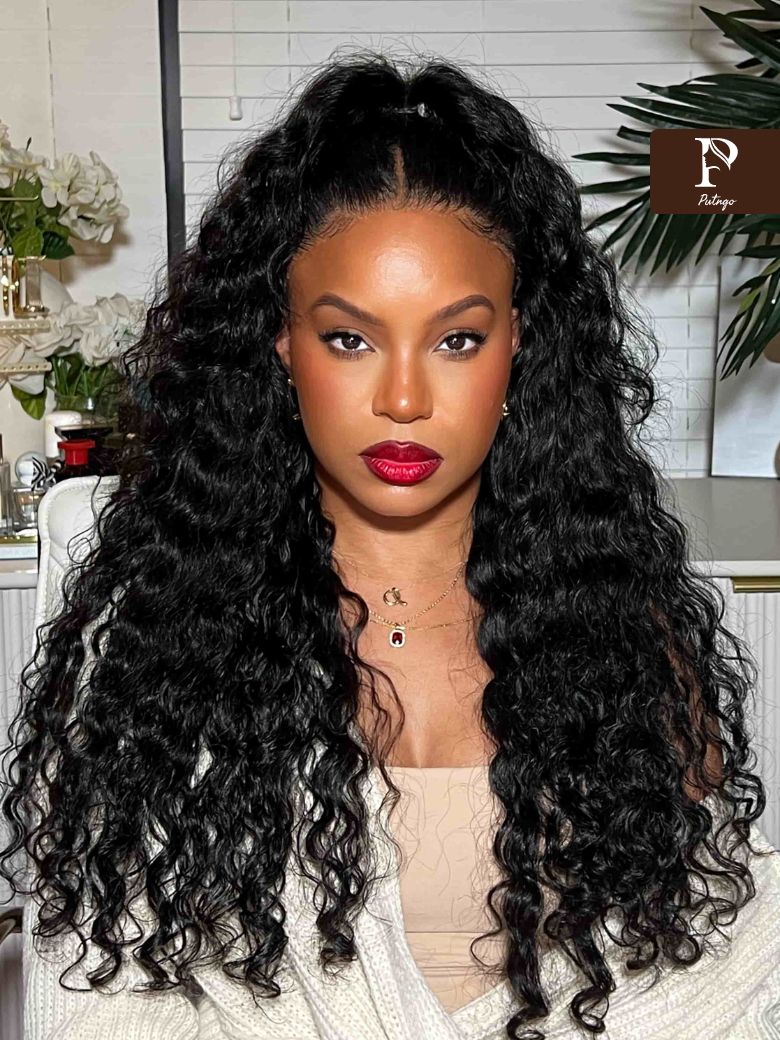 7x5 Bye-Bye Knots Glueless Lace Wig Water Wave Invisible Knots Wig