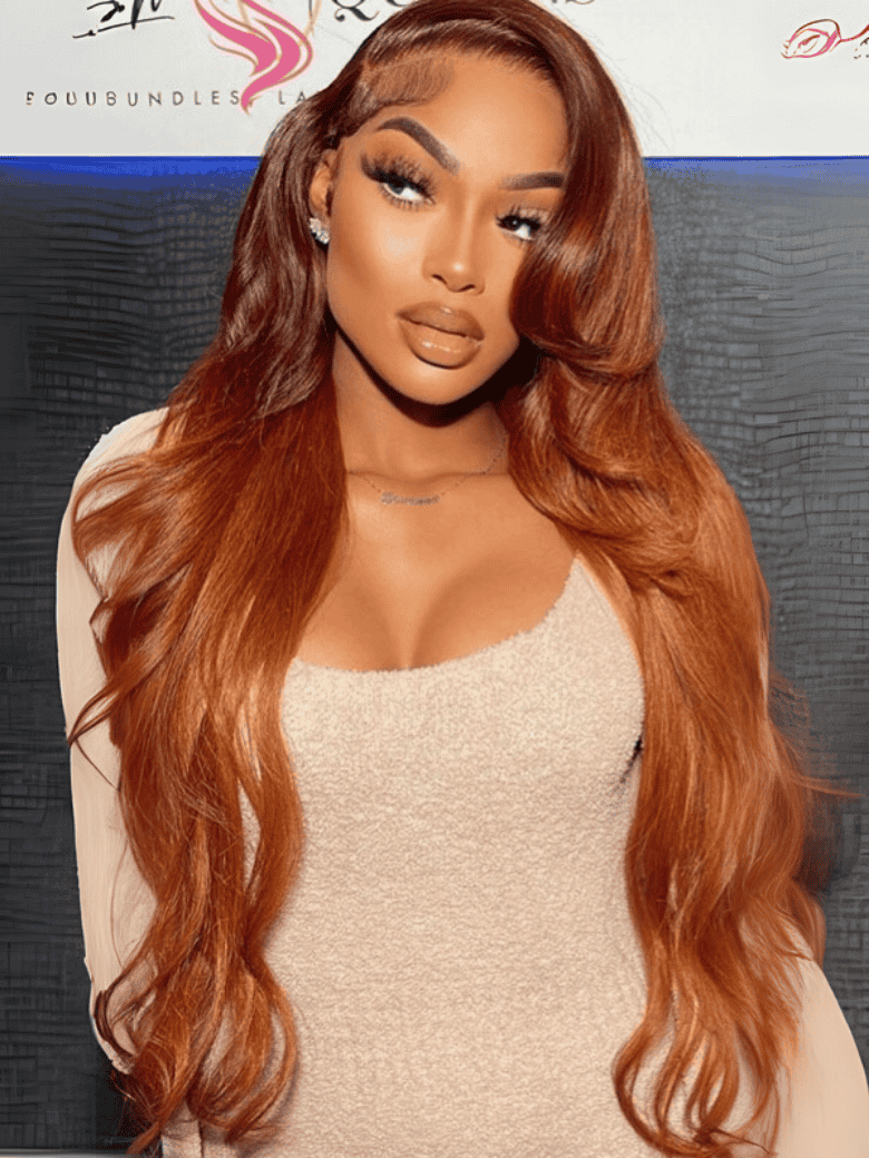 [22""=$119] 13x4 Lace Frontal Auburn and Ginger Mix Shinny Color Straight Human Hair Wigs