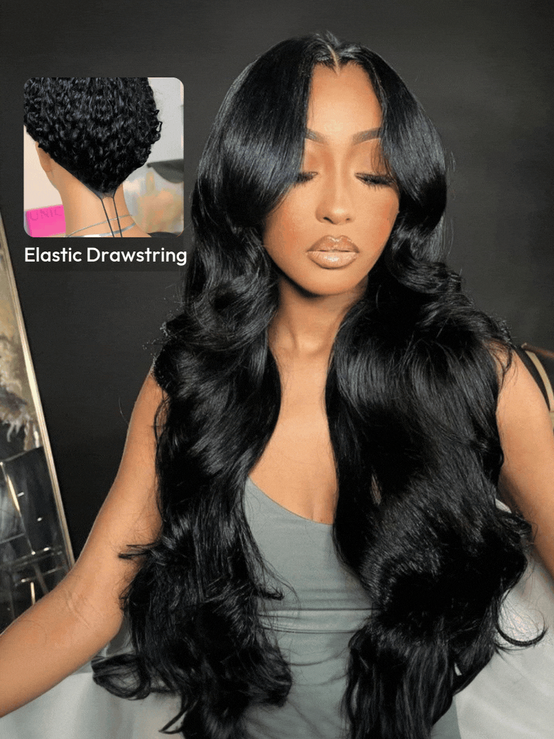13x4 Pre-Everythingâ¢ Transparent Lace Front 3D Bouncy Body Wave Wig Real Ear To Ear With Invisi Drawstring