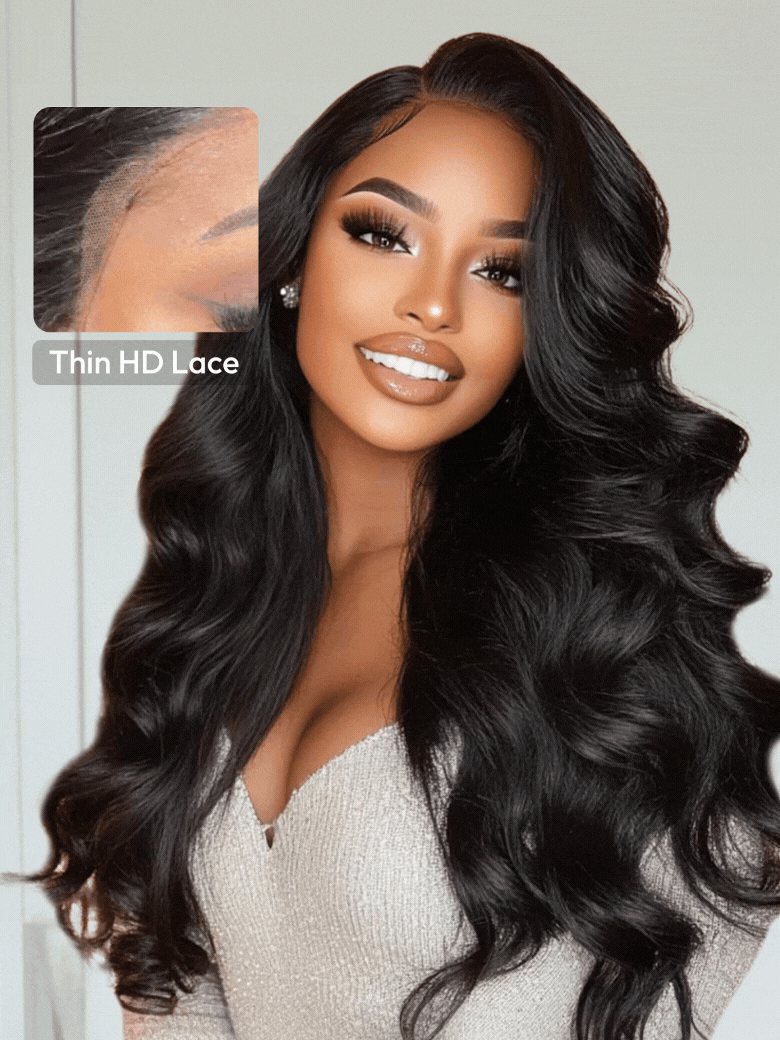 HD Bye-Bye Capâ¢ Wig 13x4 Invisible Lace Frontal Body Wave Black Wig