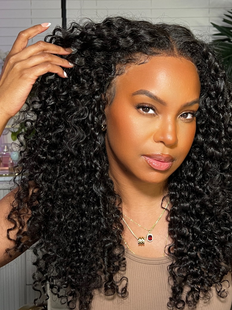 [24"" = $139] 200% Density 7x5 Bye-Bye Knotsâ¢ &180% Density 13x4 Pre-Everythingâ¢ Wig Glueless Lace Curly Wig With Bleached Invisible Knots