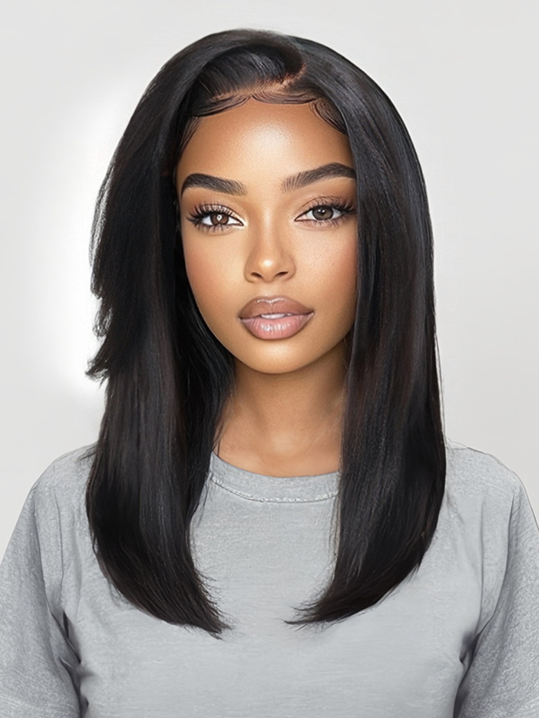 UNiceÂ Bye-ByeÂ Knotsâ¢Â 7x5Â LaceÂ YakiÂ StraightÂ InvisiÂ DrawstringÂ WigÂ WithÂ Side Bangs